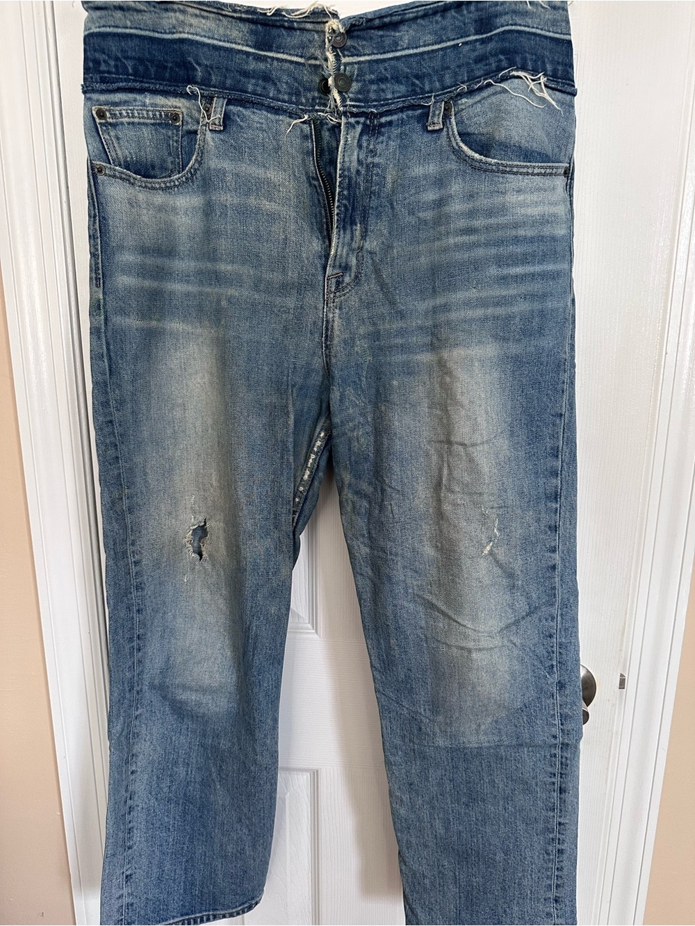 Rare Lucky Brand "Remade Collection" Double Waistband Distressed jeans